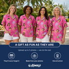 Friends in matching Women's Bougainvillea Breeze Custom Face Hawaiian Shirt — a group gift photo