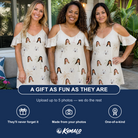 Friends in matching Women's Palm Pizzazz Custom Face Off-Shoulder Dress — a group gift photo