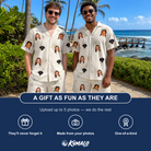 Friends in matching Men's Palm Pizzazz Custom Face Shirt & Shorts Set — a group gift photo