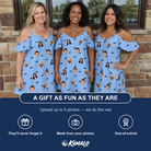 Friends in matching Women's Fin Flickers Custom Face Off-Shoulder Dress — a group gift photo