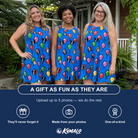 Friends in matching Women's Balloon Scribbles Custom Face Tank Dress — a group gift photo