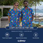 Friends in matching Men's Balloon Scribbles Custom Face Shirt & Shorts Set — a group gift photo