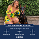 Friends in matching Women's Fetch Flight Custom Dog Face Off-Shoulder Dress — a group gift photo