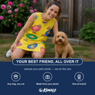 Friends in matching Women's Fetch Flight Custom Dog Face Tank Dress — a group gift photo
