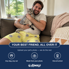 Friends in matching Men's Whisker Buffet Custom Cat Face Beach Shorts — a group gift photo