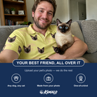 Friends in matching Men's Whisker Buffet Custom Cat Face Polo Shirt — a group gift photo
