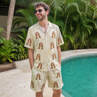 Real-life photo of someone wearing Men's Kin Kicks Custom Face Shirt & Shorts Set — custom faces printed all-over