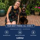 Friends in matching Women's Bark Buckles Custom Dog Face Tank Dress — a group gift photo