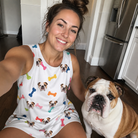Selfie with the pet whose face is printed all over this Women's Gnawvana Grove Custom Dog Face Tank Dress