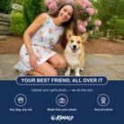 Friends in matching Women's Gnawvana Grove Custom Dog Face Tank Dress — a group gift photo