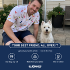 Friends in matching Men's Gnawvana Grove Custom Dog Face Polo Shirt — a group gift photo