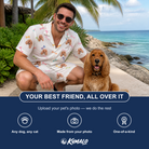 Friends in matching Men's Gnawvana Grove Custom Dog Face Shirt & Shorts Set — a group gift photo