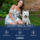 Friends in matching Women's Leash Lineup Custom Dog Face Off-Shoulder Dress — a group gift photo