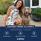 Friends in matching Women's Leash Lineup Custom Dog Face Tank Dress — a group gift photo
