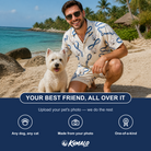 Friends in matching Men's Leash Lineup Custom Dog Face Shirt & Shorts Set — a group gift photo