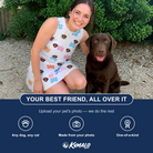 Friends in matching Women's Tag Wag Custom Dog Face Tank Dress — a group gift photo