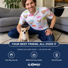 Friends in matching Men's Tag Wag Custom Dog Face Polo Shirt — a group gift photo