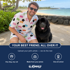 Friends in matching Men's Tag Wag Custom Dog Face Shirt & Shorts Set — a group gift photo