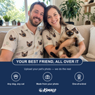 Friends in matching Men's Skein Snoopers Custom Cat Face Hawaiian Shirt — a group gift photo