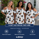 Friends in matching Women's Ylang Ylang Custom Face Off-Shoulder Dress — a group gift photo