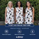 Friends in matching Women's Ylang Ylang Custom Face V-Neck Dress — a group gift photo
