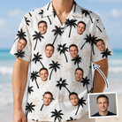 Man wearing Men's Ylang Ylang Custom Face Hawaiian Shirt — custom faces printed all-over