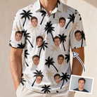 Man wearing Men's Ylang Ylang Custom Face Polo Shirt — custom faces printed all-over