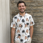 Real-life photo of someone wearing Men's Ylang Ylang Custom Face Polo Shirt — custom faces printed all-over