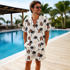 Real-life photo of someone wearing Men's Ylang Ylang Custom Face Shirt & Shorts Set — custom faces printed all-over