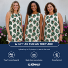 Friends in matching Women's Verdant Vacation Custom Face Tank Dress — a group gift photo