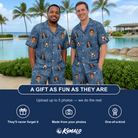 Friends in matching Men's Blossom Bounce Custom Face Shirt & Shorts Set — a group gift photo