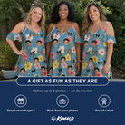 Friends in matching Women's Petal Party Custom Face Off-Shoulder Dress — a group gift photo