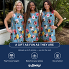 Friends in matching Women's Petal Party Custom Face Tank Dress — a group gift photo