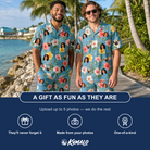 Friends in matching Men's Petal Party Custom Face Shirt & Shorts Set — a group gift photo