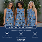 Friends in matching Women's Gardenia Grooves Custom Face Tank Dress — a group gift photo