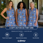 Friends in matching Women's Neck Appeal Custom Face V-Neck Dress — a group gift photo