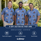 Friends in matching Men's Neck Appeal Custom Face Polo Shirt — a group gift photo