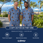 Friends in matching Men's Neck Appeal Custom Face Shirt & Shorts Set — a group gift photo