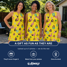 Friends in matching Women's Aqua Aviary Custom Face Tank Dress — a group gift photo