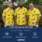 Friends in matching Men's Aqua Aviary Custom Face Polo Shirt — a group gift photo