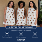Friends in matching Women's Bivalve Bounce Custom Face Tank Dress — a group gift photo
