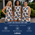 Friends in matching Women's Deco Garden Custom Face Tank Dress — a group gift photo