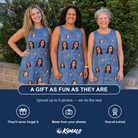 Friends in matching Women's Jade Jetset Custom Face Tank Dress — a group gift photo