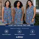 Friends in matching Women's Jade Jetset Custom Face V-Neck Dress — a group gift photo