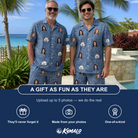 Friends in matching Men's Jade Jetset Custom Face Shirt & Shorts Set — a group gift photo