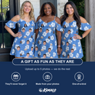 Friends in matching Women's Riviera Reverie Custom Face Off-Shoulder Dress — a group gift photo