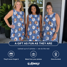 Friends in matching Women's Riviera Reverie Custom Face Tank Dress — a group gift photo