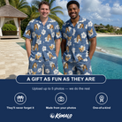 Friends in matching Men's Riviera Reverie Custom Face Shirt & Shorts Set — a group gift photo