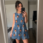 Real-life photo of someone wearing Women's Retro Rhumba Custom Face Tank Dress — custom faces printed all-over