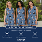 Friends in matching Women's Retro Rhumba Custom Face V-Neck Dress — a group gift photo